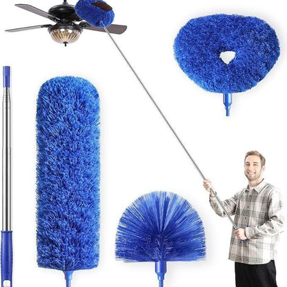 Telescopic ceiling fan cleaning dust collector sweeping brush kit