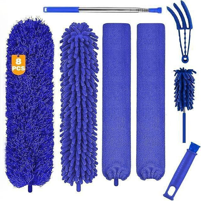 Telescopic ceiling fan cleaning dust collector sweeping brush kit