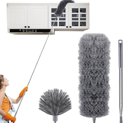 Telescopic ceiling fan cleaning dust collector sweeping brush kit