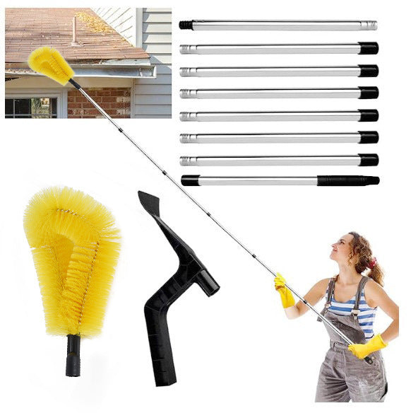 Telescopic Gutter Cleaning Brush — Ladder-Free Roof & Drain Cleaner