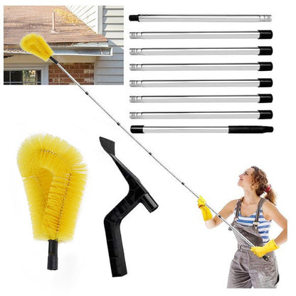 Telescopic Gutter Cleaning Brush — Ladder-Free Roof & Drain Cleaner
