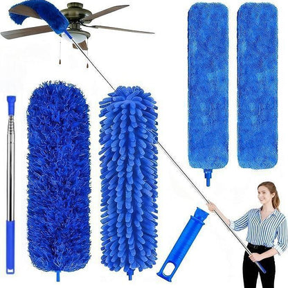 Telescopic ceiling fan cleaning dust collector sweeping brush kit