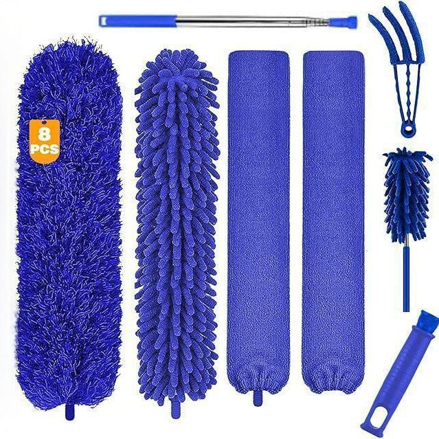 Telescopic ceiling fan cleaning dust collector sweeping brush kit