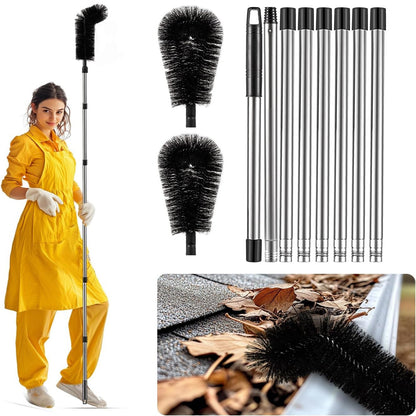 Telescopic Gutter Cleaning Brush — Ladder-Free Roof & Drain Cleaner
