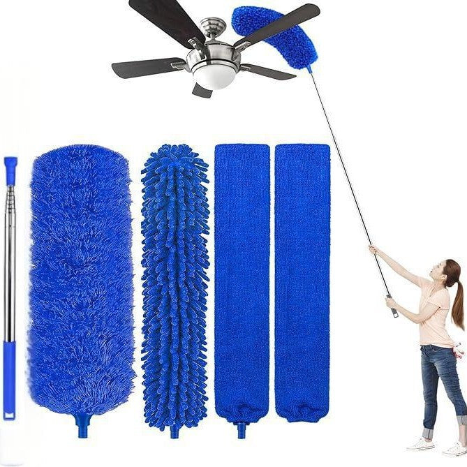Telescopic ceiling fan cleaning dust collector sweeping brush kit
