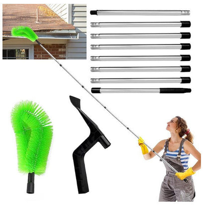 Telescopic Gutter Cleaning Brush — Ladder-Free Roof & Drain Cleaner