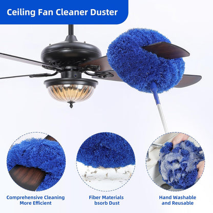Telescopic ceiling fan cleaning dust collector sweeping brush kit