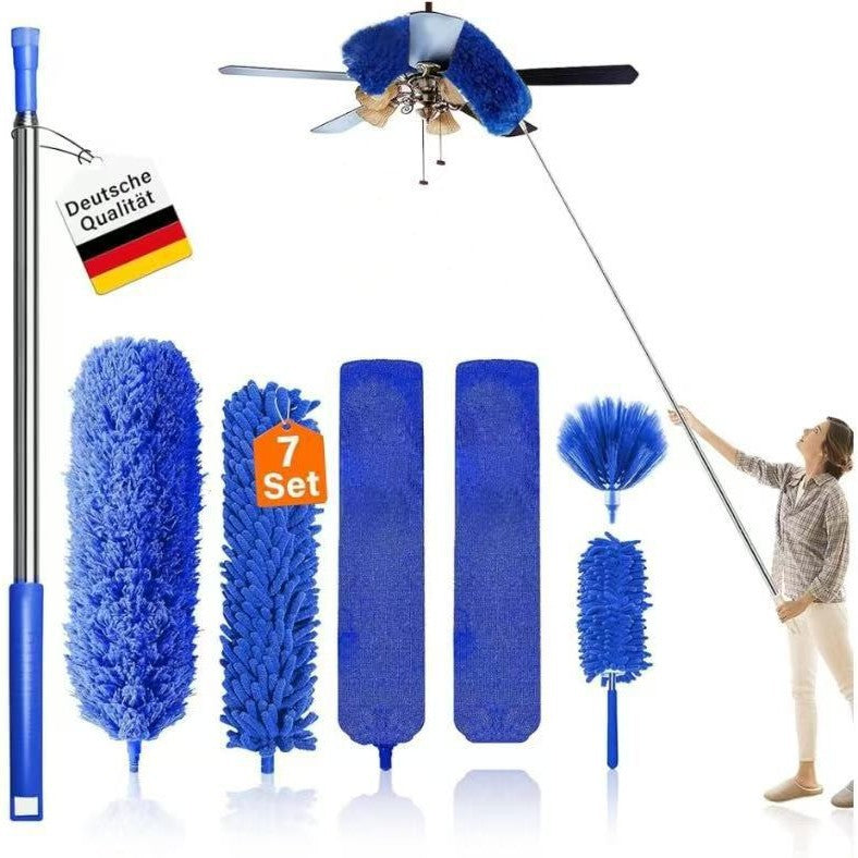 Telescopic ceiling fan cleaning dust collector sweeping brush kit